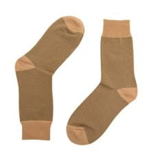 細橫條紋紳士襪 米駝色