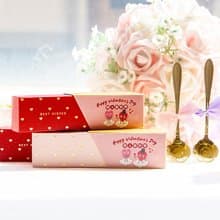 情人節禮物贈品 時尚閃金包裝玫瑰湯匙二入 實用禮物 禮盒 禮贈品