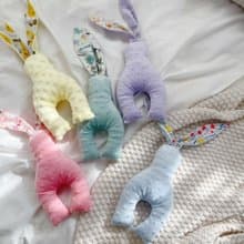 梨安手工豆絨安撫兔 安心布料安撫玩偶 滿月禮 週歲禮物 彌月禮