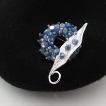 【母親節禮物】COLE COOL和風精緻藍色天然石葉子胸針母親節禮物