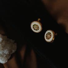白松紋耳環 - Vintage