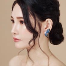 蝶珍珠手工樹脂耳環