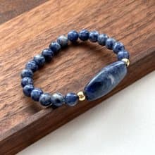 【釐清自我】藍紋石簡約鍍金手鏈 驅除壓力 堅定與勇氣治癒心靈