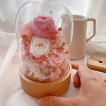 粉色玫瑰花園旋轉音樂盒