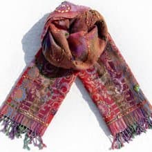 喀什米爾Cashmere/水煮羊毛披肩/針織圍巾/刺繡圍巾/羊絨披巾-花
