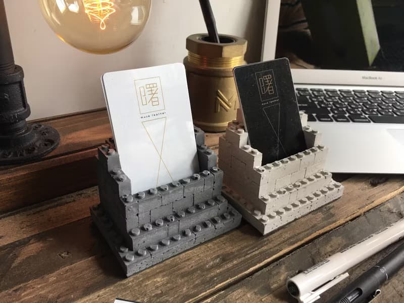 曙MUSE 樂高積木水泥名片架  辦公室 擴香石 手作 創意