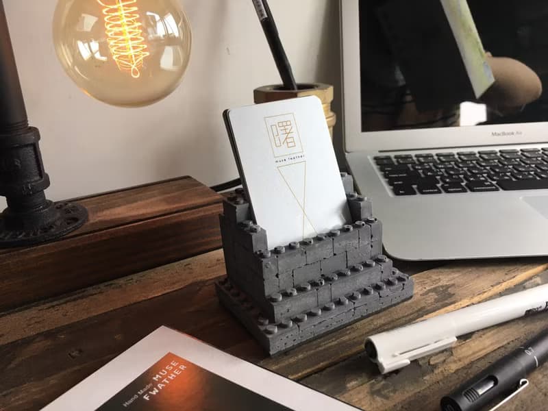 曙MUSE 樂高積木水泥名片架  辦公室 擴香石 手作 創意