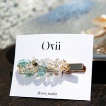 光波流影・天然水晶髮夾 X 磷灰石 手作設計