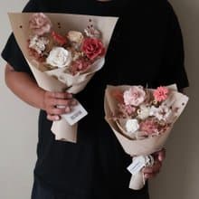 花花世界 煙燻粉玫瑰花束 永生花束 情人節花束 生日花束