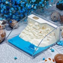 聖托里尼 Santorini 3D立體鐳射紙雕 趣味便條紙 留言卡