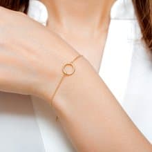 Round Silver 18K Gold Plated Bracelet 圓圈純銀鍍18K金手鍊