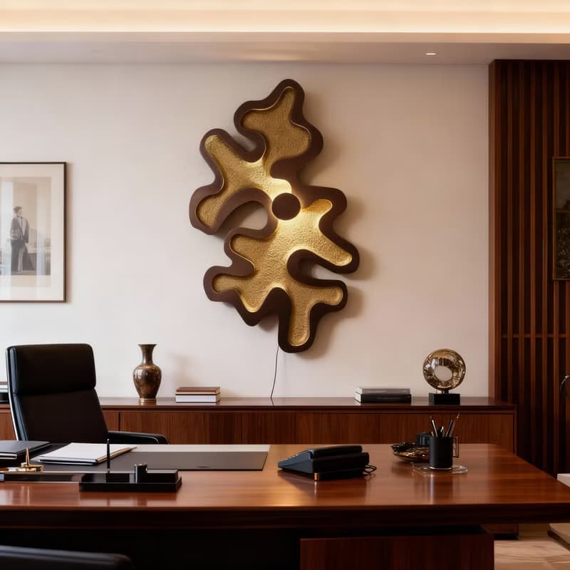 Coral Bloom Wall Light – Ocean-Inspired Metallic LED Art