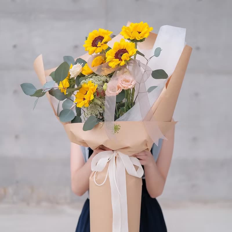 2024畢業 向日葵花束 韓式花束  生日花束 女友禮物