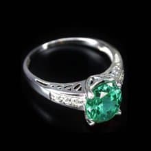 Green natural topaz ring silver sterling 925 size 7.0 free resize