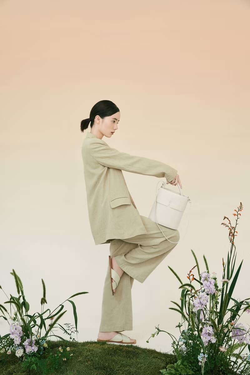 Gaia Bucket Bag 素皮革 水桶包 手提包 側背包 米白色