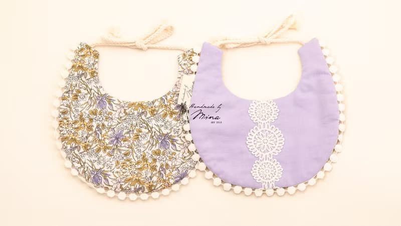 Handmade by Mina【LIBERTY系列】藤蔓紫彌月七件套組 贈緞帶禮盒