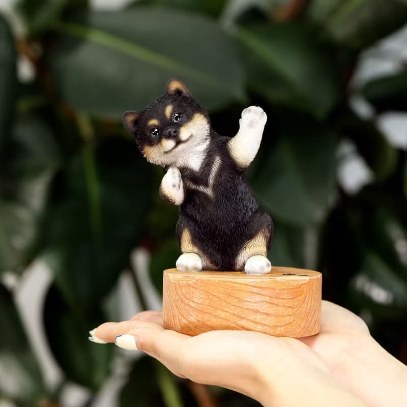デバリエ ca218gbk【正規品】犬の置物 黒柴 スマホスタンド レジン製 ギフト かわいい 誕生日プレゼント