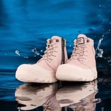 PALLADIUM PAMPA RECYCL LT+ WP+ 拉鍊防水靴 桃粉 74066