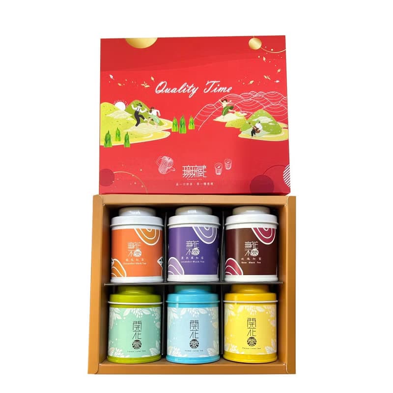 H3【公益禮盒】無藏 閨密禮盒_開花茶+花入紅茶綜合6入小罐組