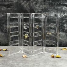 【美的空間】256孔折疊式耳環收納透明壓克力展示架