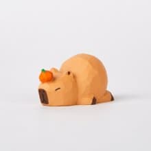 Cabu 頭頂橘子的懶惰水豚木雕