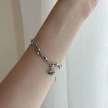 鈦鋼材質 雙鍊條手鍊 胎毛手鍊