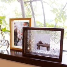 海棠花玻璃　復古玻璃　相框　レトロガラス　フォトフレーム　Retro Glass Photo Frame