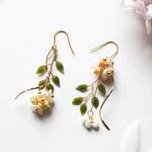 【夏日香氣】 夏日花朵不對稱耳環 手工樹脂 耳環/耳夾