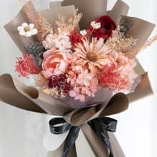 奶茶永生花束/索拉花束/乾燥花束/女友花束/生日花束/情人節花束