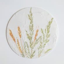 Textured white floral art painting Summer flowers minimalist wall decor