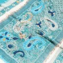 喀什米爾Cashmere/水煮羊毛披肩/針織圍巾/刺繡圍巾/羊絨披巾-花