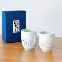【結婚禮物】高山寺 鳥獸戲畫 夫妻對杯 /洸琳窯