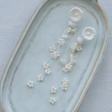 慵懶午後 米白 14KGF 耳環 / 耳夾