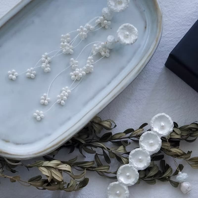 慵懶午後 米白 14KGF 耳環 / 耳夾