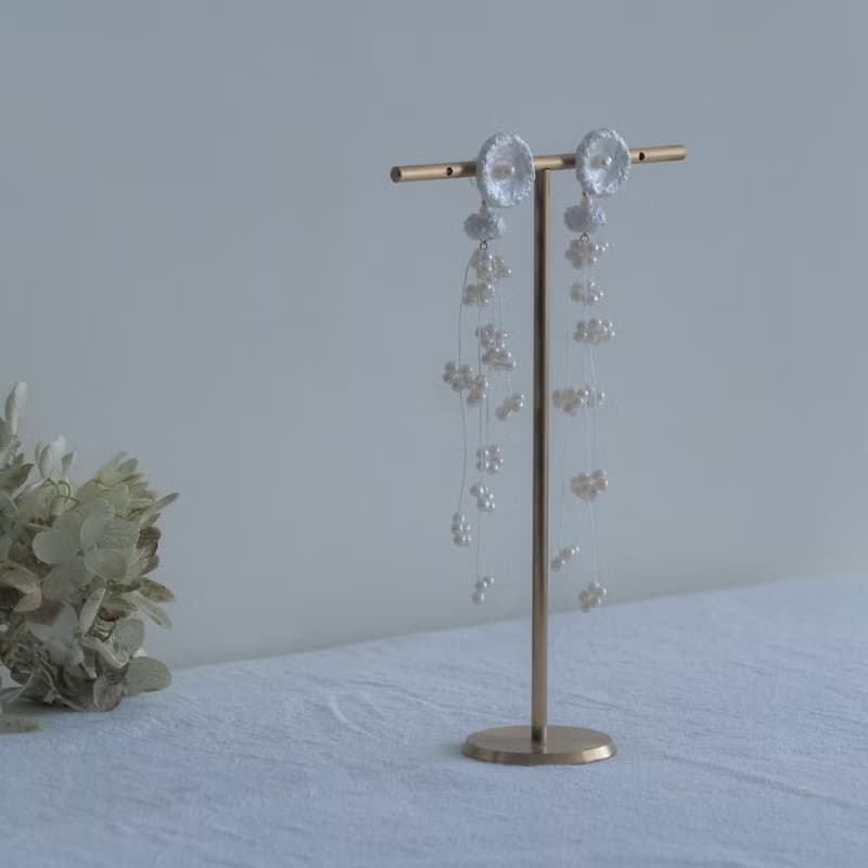 慵懶午後 米白 14KGF 耳環 / 耳夾