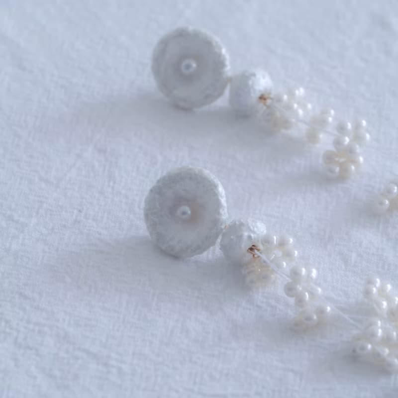 慵懶午後 米白 14KGF 耳環 / 耳夾