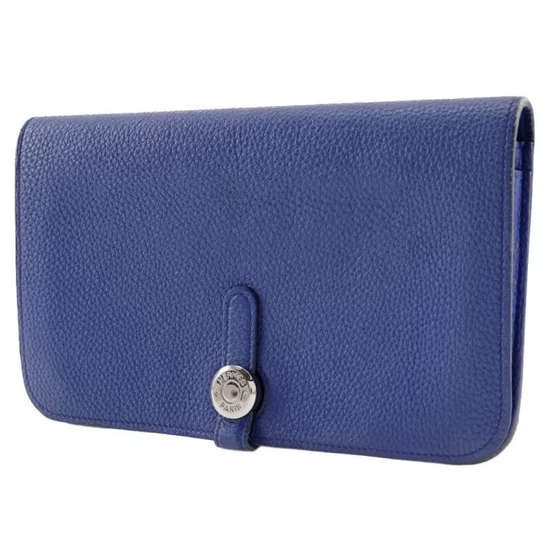 【日本直送】エルメス HERMES ドゴンGM 長財布 トゴ 青 T ユニセックス【中古】