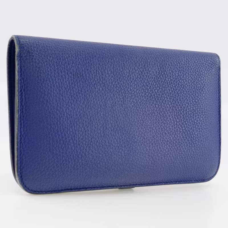 【日本直送】エルメス HERMES ドゴンGM 長財布 トゴ 青 T ユニセックス【中古】