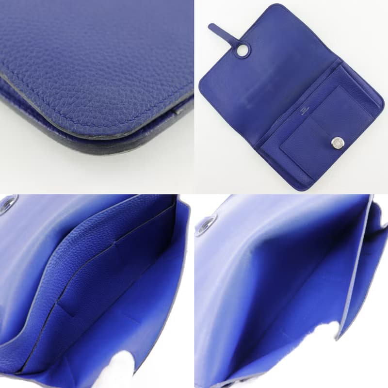 【日本直送】エルメス HERMES ドゴンGM 長財布 トゴ 青 T ユニセックス【中古】