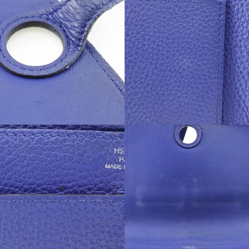 【日本直送】エルメス HERMES ドゴンGM 長財布 トゴ 青 T ユニセックス【中古】