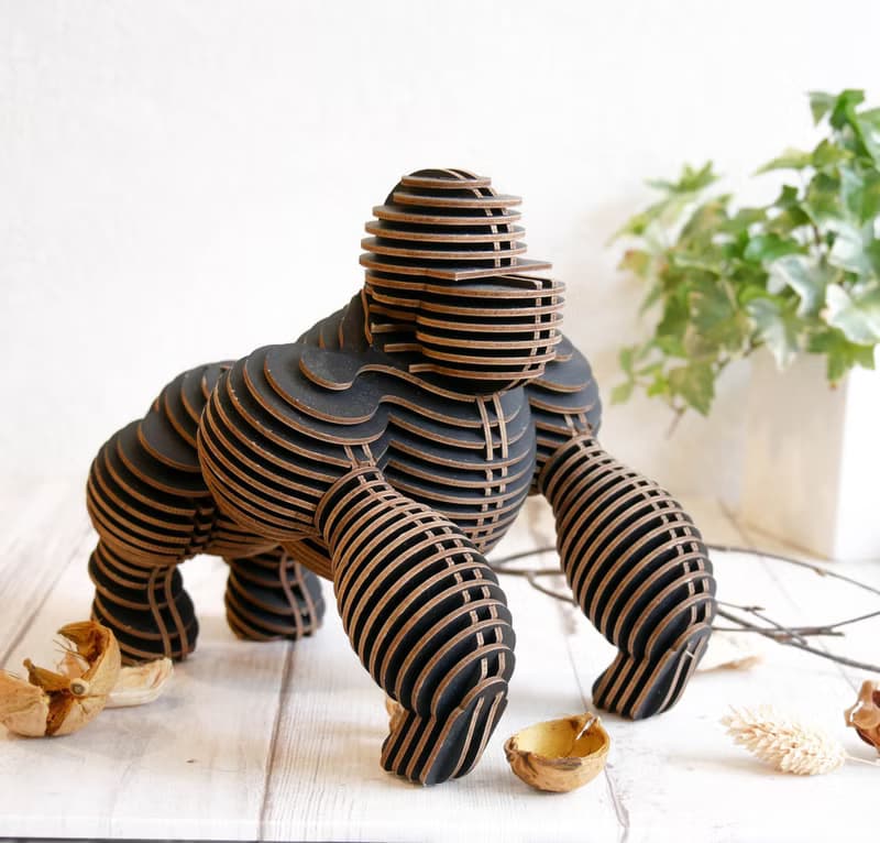 雨果 猩猩  3D 手作 DIY 居家擺飾 黑色