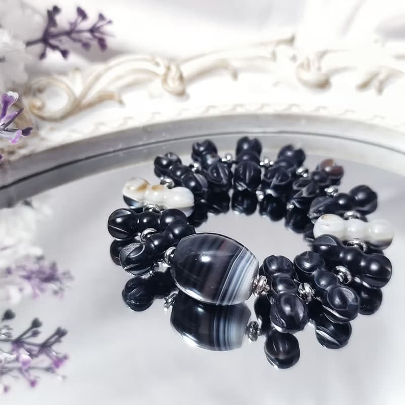 黑瑪瑙 金剛杵 陰陽和諧 趨吉避凶 事業成功 手鍊 單品 禮物