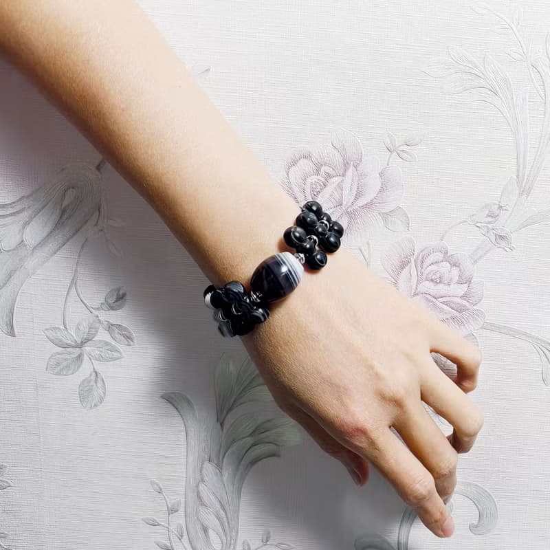 黑瑪瑙 金剛杵 陰陽和諧 趨吉避凶 事業成功 手鍊 單品 禮物