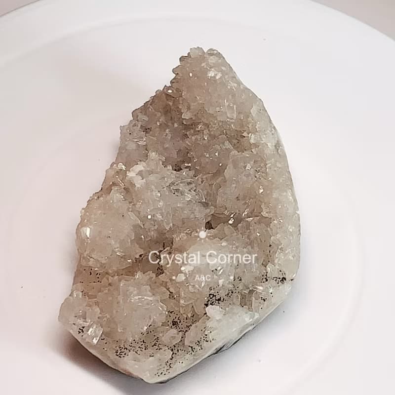 Crystal Corner 隅石丨印度鑽石花型點綴綠簾石共生礦魚眼石273