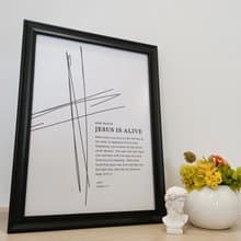 Jesus is alive北歐實木立畫框擺飾/福音禮品/喬遷/受洗/基督教商