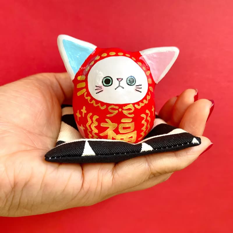 招財貓【大】粉紅色的耳朵 心形