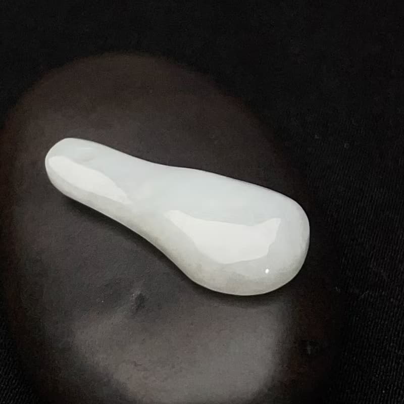 冰種飄綠花翡翠湯匙吊飾 | 天然緬甸翡翠A貨 | 送禮