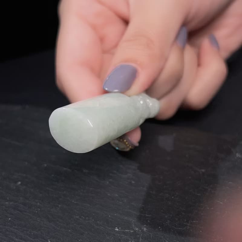 【招財神獸】淡綠翡翠貔貅玉印章 | 天然緬甸玉翡翠A貨 | 送禮
