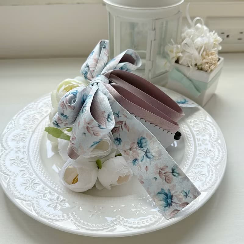 獨家款暈染花卉立體蝴蝶結相交夾香蕉夾仙女夾髮夾