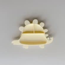 Besovida I 恐龍全矽膠學習餐盤－劍龍 (淡檸黃)